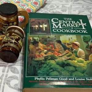 Lancaster Co. Pa. Cookbook and vintage salt and pepper shakers.